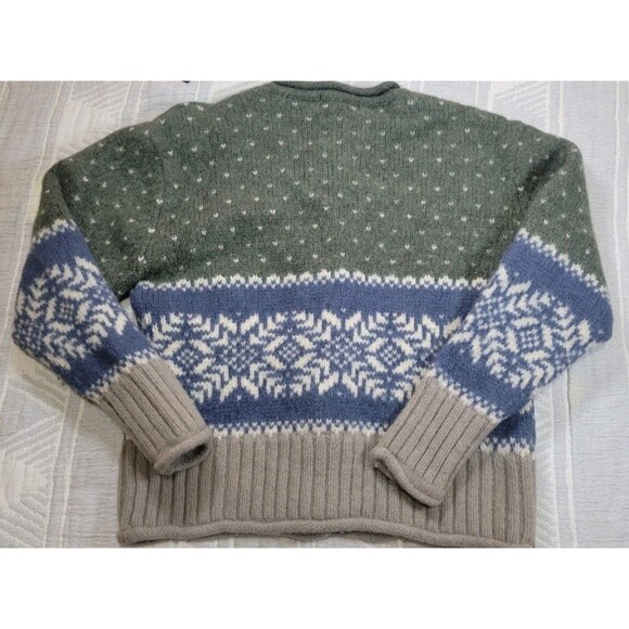 Eddie Bauer 100% Wool Fair Isle Cardigan Sweater Women’s Size L | Made in... - Picture 8 of 8